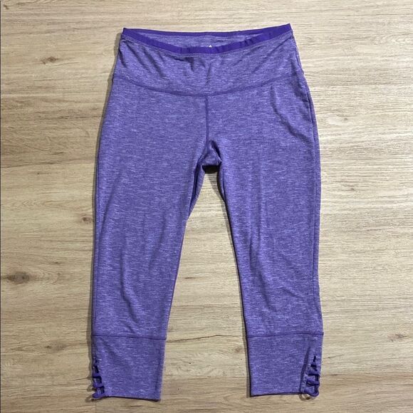 PrAna Purple Heathered Tori Capri Leggings Yoga Capri Size Large - Picture 15 of 16